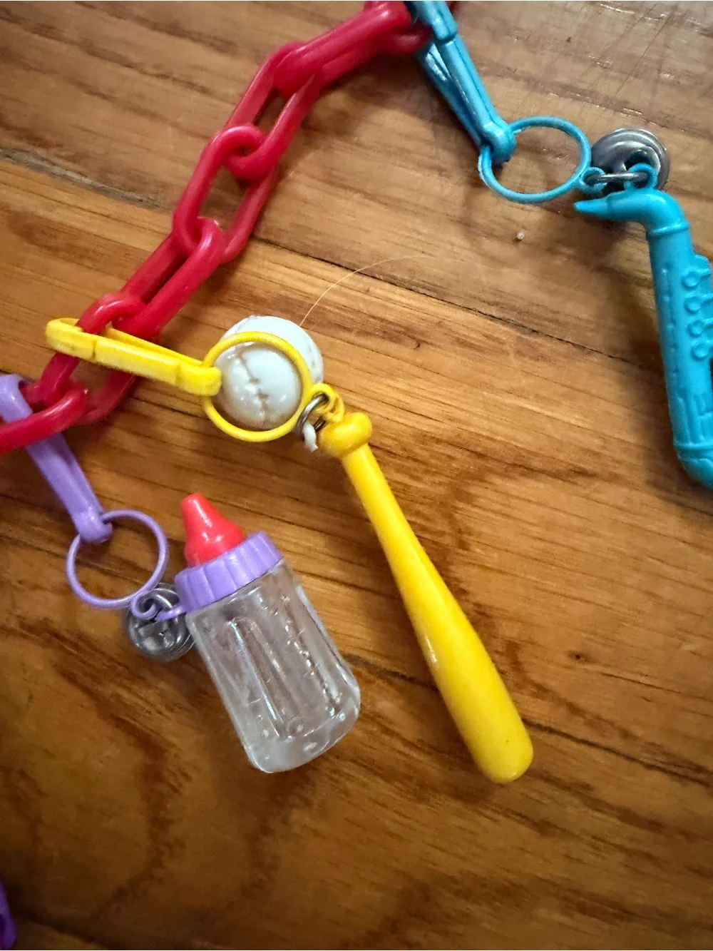 Vintage plastic bell Charm Necklace/belt